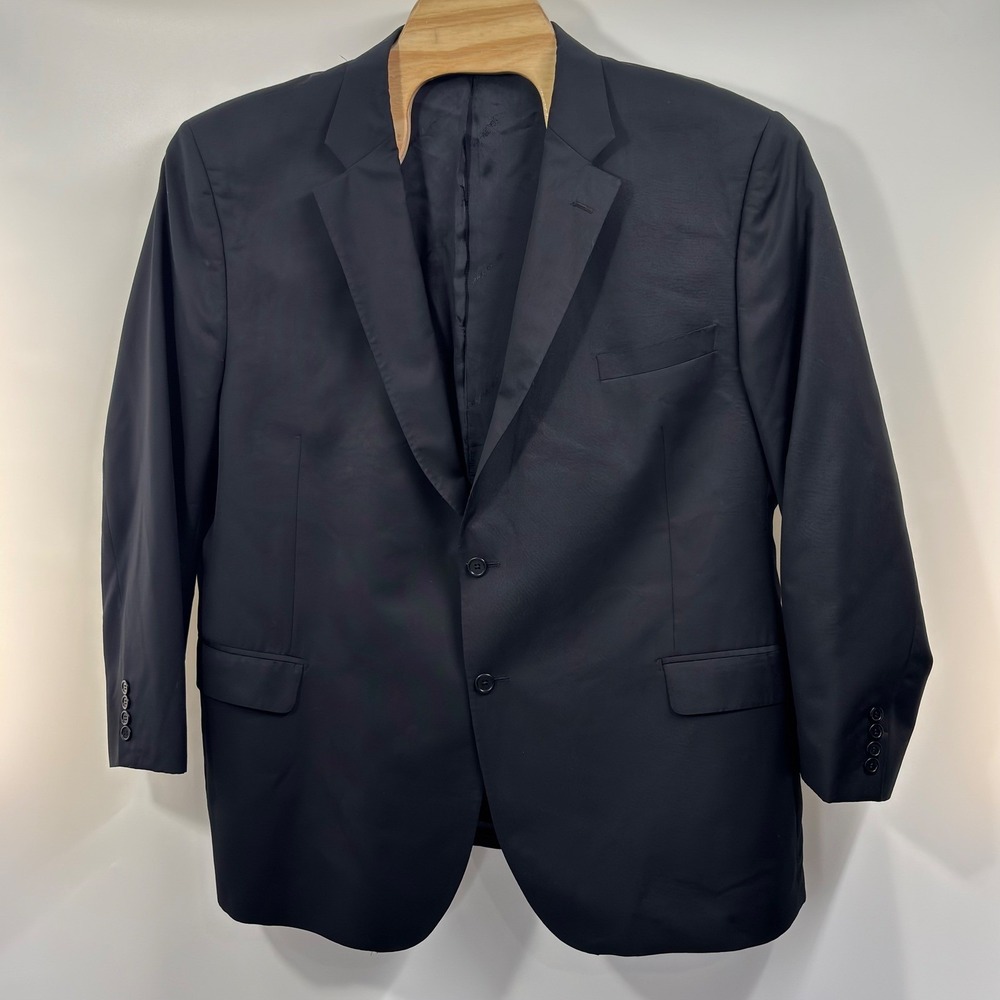 Zegna Cloth Saks Fifth Avenue 50R Black Wool Silk Sport Coat Made in Italy - Picture 6 of 10